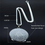 Magic Talisman Necklace Wheel of Fortune Protection Pendant Jewelry - Silver