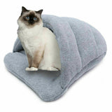 Paws & Claws Pet Igloo Plush Soft Bed Cat Kitten Dogs Puppies 58x44cm Grey