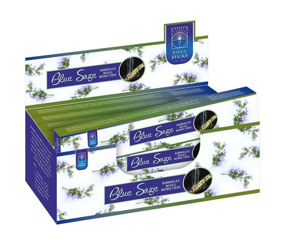 Blue Sage Soul Incense Sticks Handrolled Masala  Natural Fragance 12 Packets