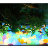 100x Mix Colour Pebbles Stone Glow Dark Home Garden Walkway Aquarium Fish Tank