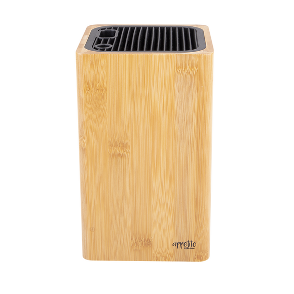 Appetito Square Universal Knife Block Holder Kitchen Tools - Bamboo