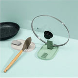 Style Pot Lid Shovel Storage Rack Practical Kitchen Pot Lid Spatula Holder Green