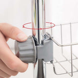 Kitchen Sink Faucet Shelf Sponge Dish Cloth Holder Rack Storage Organizer Black