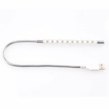 Flexible Touch Switch USB 10 LED Light Lamp for Keyboard Reading Notebook Silver