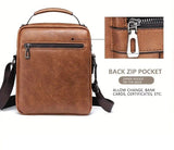 WEIXIER Crossbody Bag Men'S Shoulder Bag Vintage Leather Vertical - Dark Brown