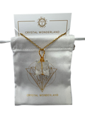 Clear Quartz Merkaba Crystal Pendant Necklace Gold Healing Crystal