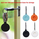 3pcs Silicone Case Cover Protect Keychain Holder Shell For Apple AirTag - Black