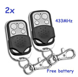 2x Universal Garage Door Gate Car Remote Control 433mhz Key Ring Fob Clone