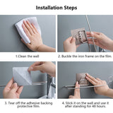 1pc Wall Mounted Roll Paper Holder Bathroom Towel Storage Rack Kitchen Towel