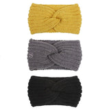 Knitted Headband Women Crochet Winter Ear Warmer Hairband Headwrap - Yellow
