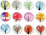 12 pcs Fridge Magnets Tree Of Life Glass Stickers Whiteboard Refrigerator Decor