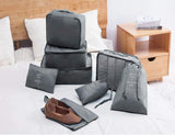 8x Storage Bag Travel Packing Pouches Luggage Organiser Clothes Suitcase - Grey