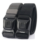 Men Military Tactical Belt Casual Belt Alloy Buckle Quick Release Nylon DarkGrey