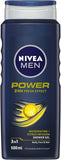NIVEA MEN Power Fresh 3-IN-1 Shower Gel Body Wash 500ml Body Wash with Citrus