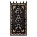 Curtain Triquetra Astrology Hippie Boho Tapestry Window Black Gold 111cm x 222cm