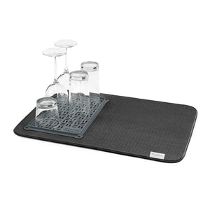 Polder 56x38cm Microfibre Drying Mat w/ Glass Tray