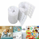 400PC Set Hook & Loop Sticky Self Adhesive Dots Coins Circles Tape 2cm - White