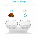 Double Elevated Pet Bowl Feeder Cat Dog Food Raised Lifted Stand Bowls