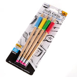 16x Pencils Soft Grip HB With Eraser