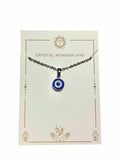 Small Evil Eye Pendant Necklace Silver Lucky Protection Success Eye Talisman