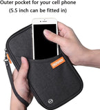DEFWAY Famliy Passport Holder Waterproof RFID Blocking Pouch Travel Wallet Black