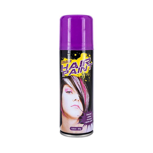 Purple Hair Spray Paint Non-Toxic Washable Party Fun Fluro Dye Colouring 125ml