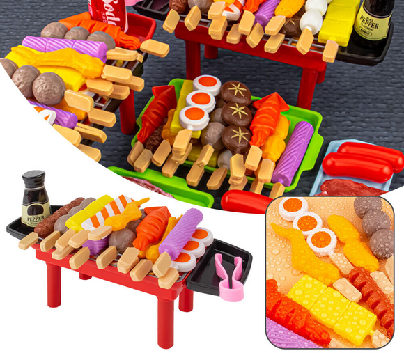 28pcs Kids BBQ Set Pretend Play Kitchen Food Toys Cooking Fun Playset
