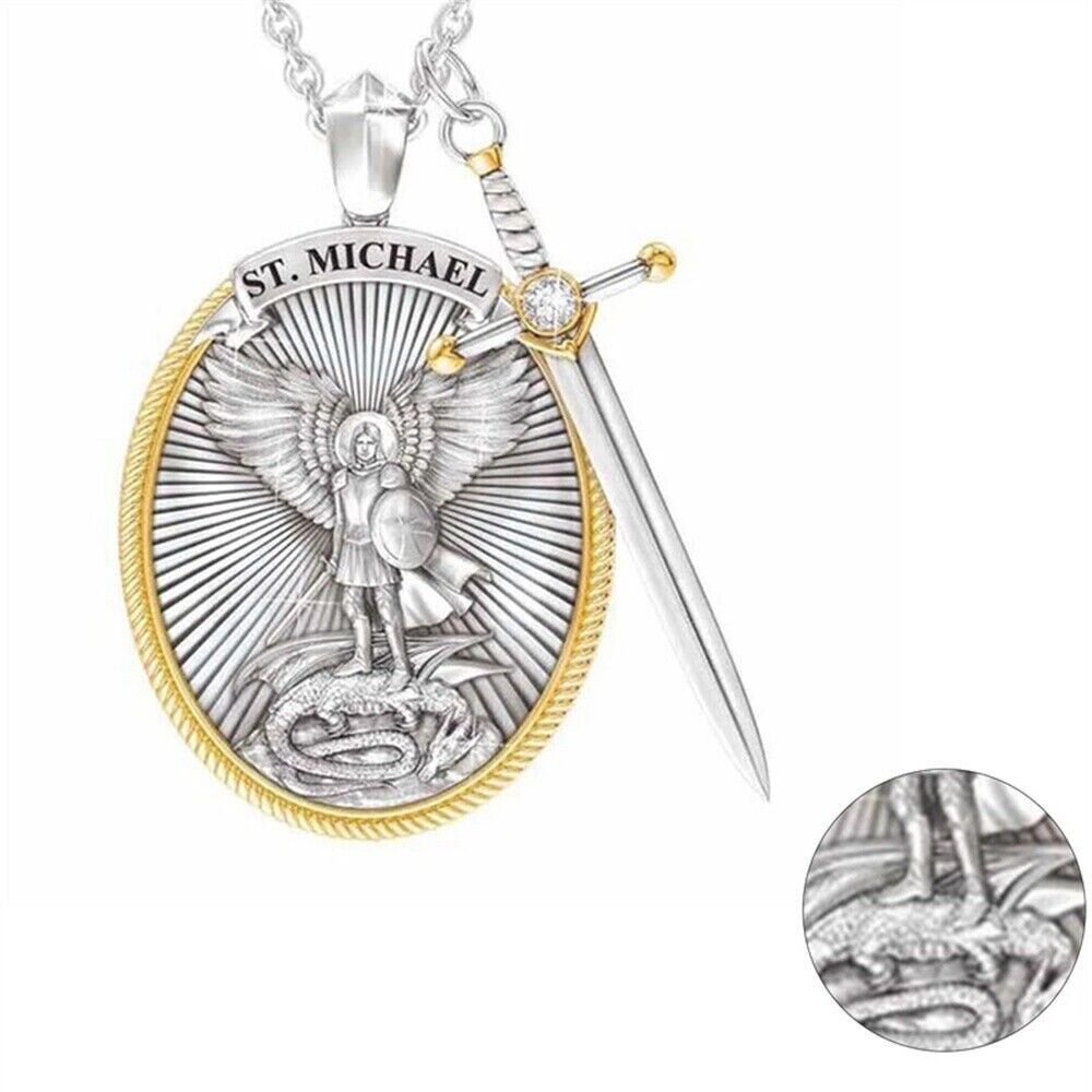 Saint Michael Necklace, Archangel Michael 925K Sterling Silver Gift, Shield  Pendant, Orthodox St Micheal, the Commander of the Army of God - Etsy