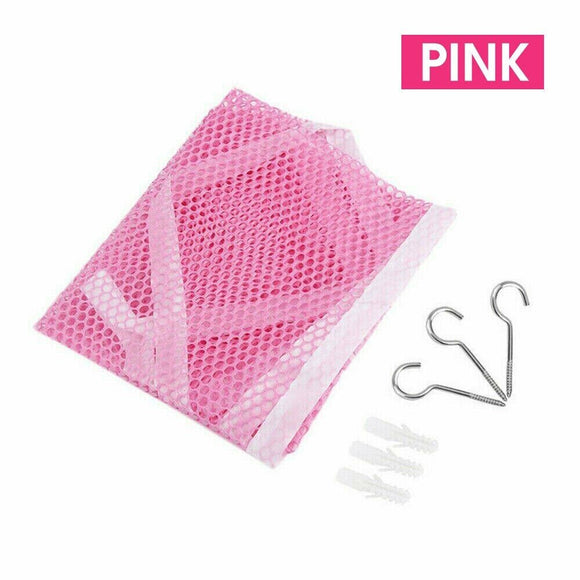Soft Large Toy Hammock Mesh Net Bedroom Nursery Toys Storage Teddy Bear - Pink