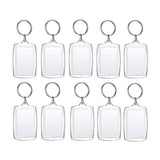 10pcs Keyring Clear Acrylic Photo Key Chain Picture Frame Blanks DIY Rings Gifts