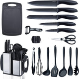 18-in-1 Silicone Cooking Utensils Set,5-Pieces Knife Set 7-Pieces Kitchen Tools