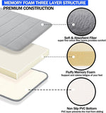 2x Memory Foam Bath Mat Non-Slip Back Fleece Softness Absorbent Grey 40x60cm