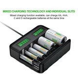 8 Slots Rechargeable Smart Battery Charger For AA/AAA/C/D LCD Display Batteries