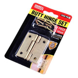 2pcs Hinge Set Iron Copper Plated 50mm with 8 Screws