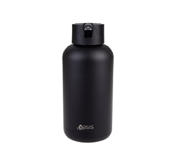 Oasis Moda Ceramic Lined Stainless Steel Triple Wall Drink Bottle - 1.5L Black
