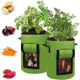 Potato Grow Planter Container Bag Pouch Root Plant Growing Pot Side Window Asstd