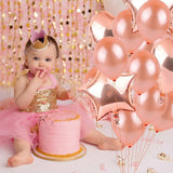 14x Foil Latex Balloons Balloon Set Birthday Wedding Party Decoration Rose Gold