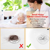 Hair Catcher Square Drain Cover Silicone Hair Stopper with Suction White & Grey