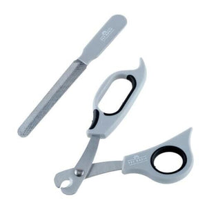 1x Pet Grooming Nail Kit Nail Scissors & Nail File Grey Scissors Tool