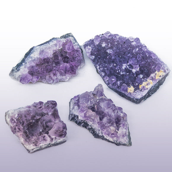 4PC Cluster Natural Amethyst Gemstone Crystal Quartz Healing Stone