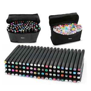 80pcs Marker Pen Set Dual Heads Graphic Artist Craft Sketch Touch Markers