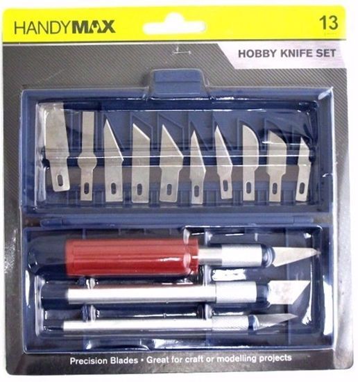 13PC Precision Knife Set Craft Paper Carving Hobby Knives Cutting Steel Blades