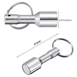 2x Super Strong Neodymium Magnetic Keyring Key Ring Hook Magnet Chain Holder - Silver