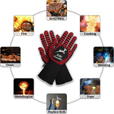 Grill Gloves Heatproof Upto 500ºC Extreme Heat Resistant Anti-Slip Silicone