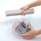 Plastic Food Wrap Dispenser Cutter Foil Cling Film Storage Holder Kitchen Blue