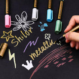 10pcs Metallic Paint Pens Sets Fine Art Marker Metal Glass Rock Waterproof AU