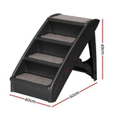 1x Pet Dog Ramp Steps For Bed Sofa Car Pets Stairs Ladder Indoor Foldable - Black