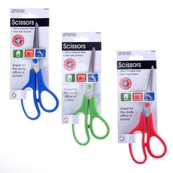 1x Stainless Steel Scissors Soft Grip Household Craft Office Sharp Assorted 20cm