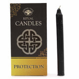 Pack of 10 Candle Protection Green Tree Candles Rituals Spells - Black