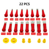 22pcs Caulking Caulk Nozzle Applicator with Base Kits Sealant Finishing Tools